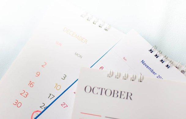 Outubro, Novembro, Dezembro conceito de planejamento de calendário
. - Foto, Imagem