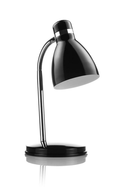 Black desk lamp isolated on white background - Fotoğraf, Görsel