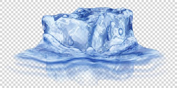 Ice cube in water - Vector, Image