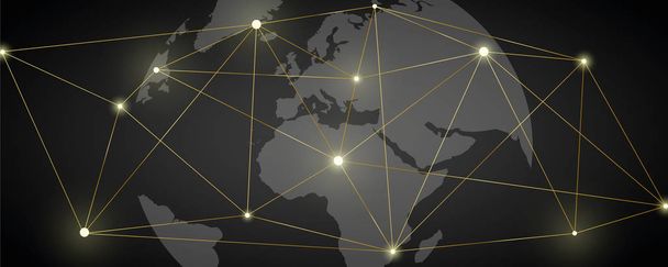 dijital altın ağ dünyayı birbirine bağlıyor  - Vektör, Görsel
