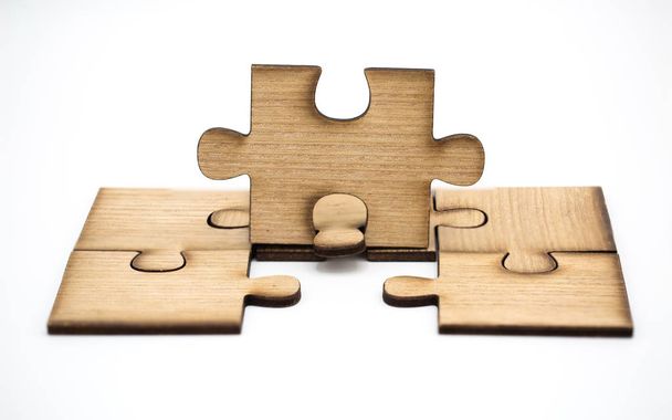 Placing missing a piece of puzzle. business concept,  pieces of  - Photo, Image