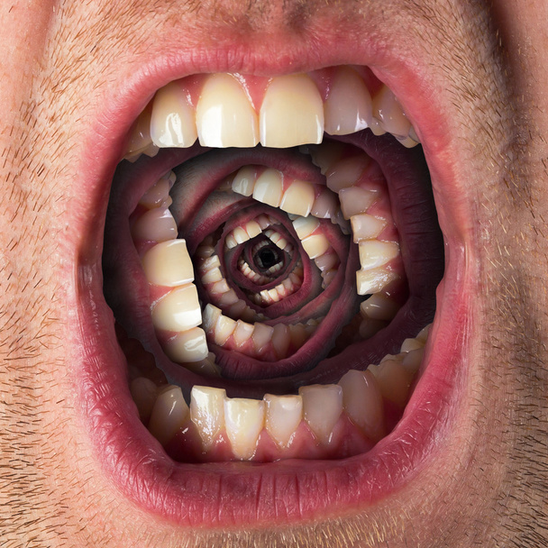 Scary screaming mouth - Photo, Image