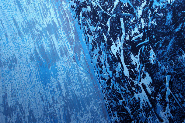 Blue Painted Wall Background. Abstract Colorful Background Texture.  Dark Blue Colors. - 写真・画像