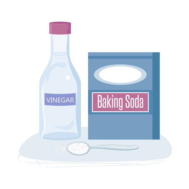 bicarbonato de sódio e vinagre
 - Vetor, Imagem