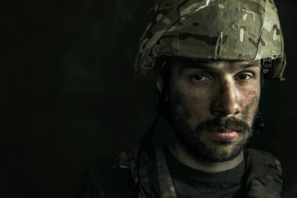 Portrait of young male soldier - Photo, Image