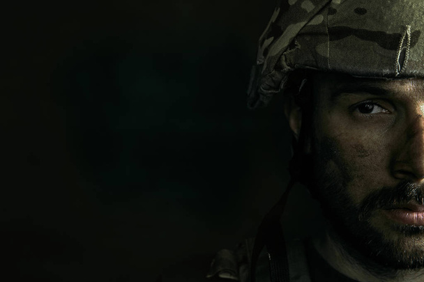 Portrait of young male soldier - Zdjęcie, obraz