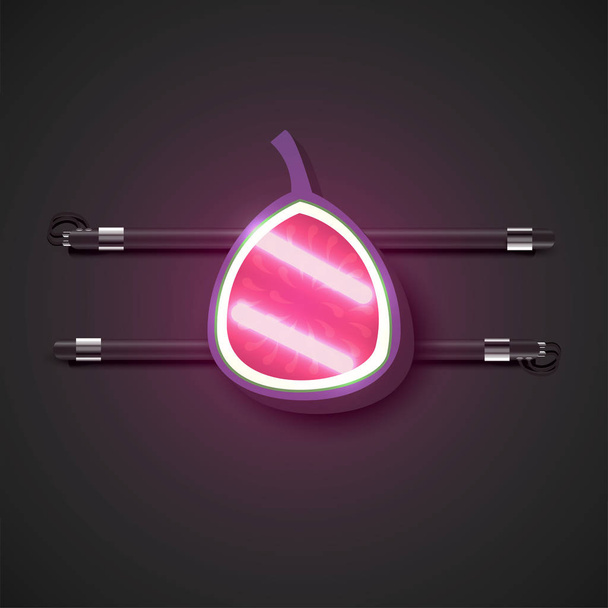 Realistic neon fruits with console, vector illustration - Vektori, kuva