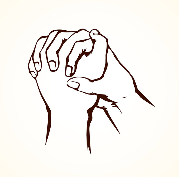 Mãos a rezar. Desenho vetorial
 - Vetor, Imagem