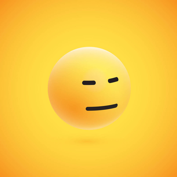 Cute high-detailed yellow 3D emoticon for web, vector illustration - Vektor, obrázek