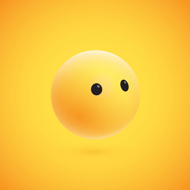 Cute high-detailed yellow 3D emoticon for web, vector illustration - Vektör, Görsel