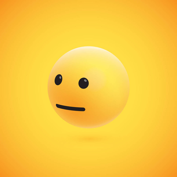 Cute high-detailed yellow 3D emoticon for web, vector illustration - Wektor, obraz