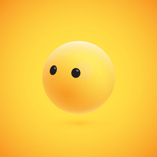 Cute high-detailed yellow 3D emoticon for web, vector illustration - Вектор,изображение