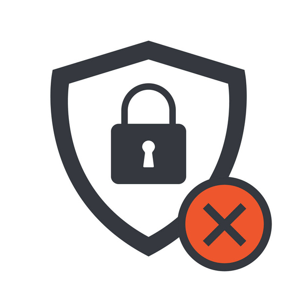 Lock and shield icon, vector illustration, security symbol. Guard safe protection - Vector, Image