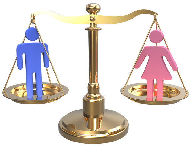 Gender equality sex justice 3D scales - Photo, Image