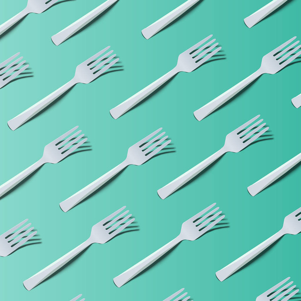 High detailed colorful  background with forks, vector illustration - Vector, Image