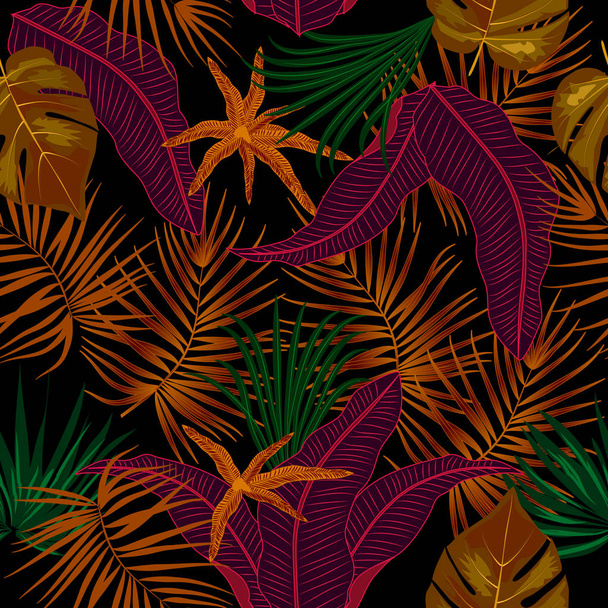 Tropical vector seamless pattern - Vetor, Imagem