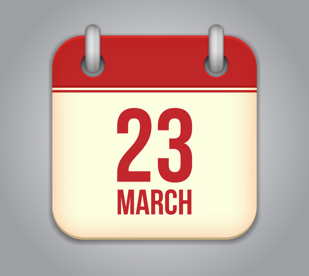 Vector calendar app icon. 23 March - Vektor, kép