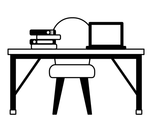 ofis masası sandalye işyeri - Vektör, Görsel