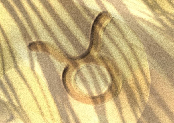 Símbolo astrológico dibujado sobre arena - Tauro
 - Foto, imagen