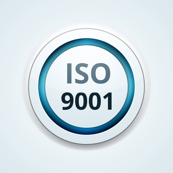 ISO 9001 laatujärjestelmien merkki, vektori, kuvitus
 - Vektori, kuva