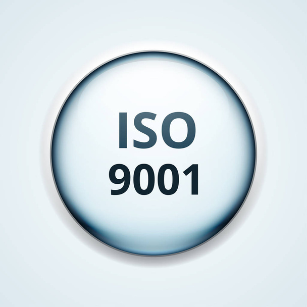 Iso 9001 品質管理システムラベル、ベクトル、イラストレーション - ベクター画像