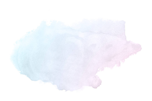 Абстрактное акварельное фоновое изображение с жидкими брызгами акварельной краски, выделенной на белом. Розовые и голубые пастельные тона
 - Фото, изображение