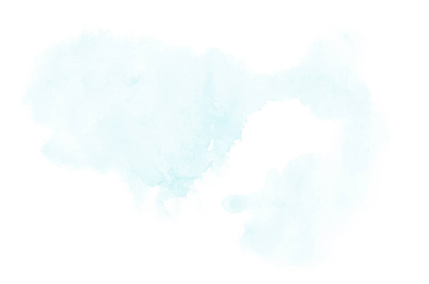 Image abstraite de fond aquarelle avec une éclaboussure liquide de peinture aquarelle, isolée sur blanc. tons bleu clair
 - Photo, image