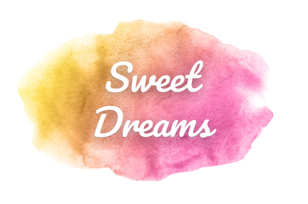 abstraktes Aquarell-Hintergrundbild mit einem flüssigen Spritzer Aquarellfarbe. Rosa- und Gelbtöne. Süße Träume - Foto, Bild