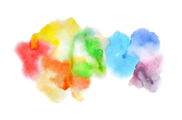Imagen de fondo de acuarela abstracta con una salpicadura líquida de pintura acuarela, aislada en blanco. Tonos primavera
 - Foto, Imagen