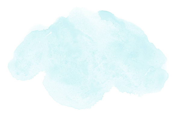 Astratto acquerello immagine di sfondo con uno schizzo liquido di vernice acquerello, isolato su bianco. Tonalità azzurre
 - Foto, immagini