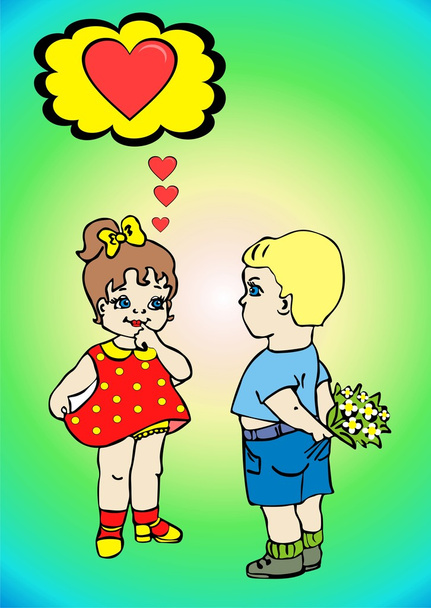 Girls and boy - Vector, afbeelding