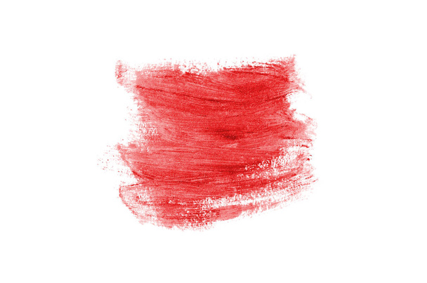 Mancha e textura de batom ou tinta acrílica isolada sobre branco
 - Foto, Imagem