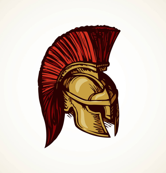 Spartalaisen kypärän. Vektoripiirustus
 - Vektori, kuva