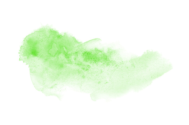 Абстрактное акварельное фоновое изображение с жидкими брызгами акварельной краски, выделенной на белом. Зеленые тона
 - Фото, изображение