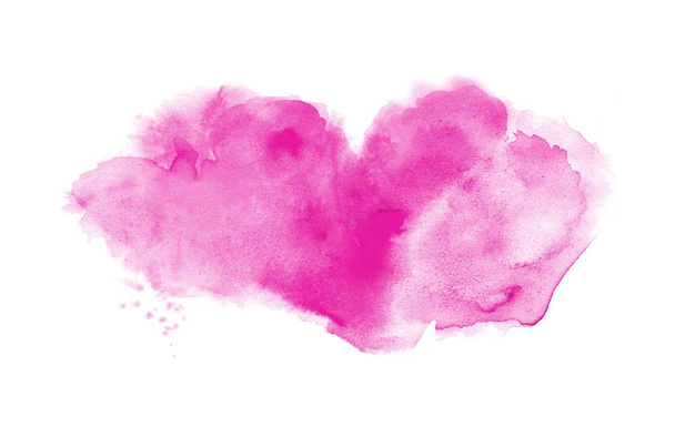 Imagem de fundo aquarela abstrata com um respingo líquido de tinta aquarelle, isolado em branco. Tons rosa
 - Foto, Imagem