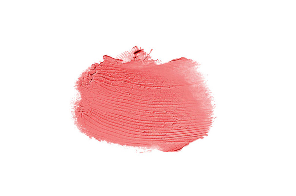 Smear and texture of lipstick or acrylic paint isolated on white - 写真・画像