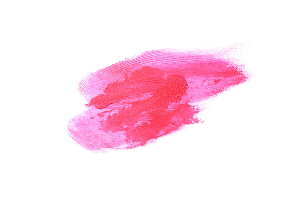 Мазок і текстуру губної помади або акрилової фарби, ізольовані на білому фоні. Пурпуровий колір - Фото, зображення