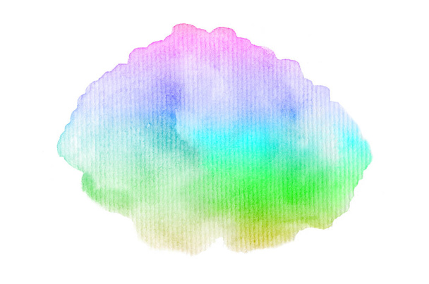 Imagen de fondo de acuarela abstracta con una salpicadura líquida de pintura acuarela, aislada en blanco. Tonos arco iris
 - Foto, Imagen