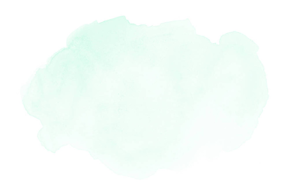Image abstraite de fond aquarelle avec une éclaboussure liquide de peinture aquarelle, isolée sur blanc. Des tons turquoise
 - Photo, image
