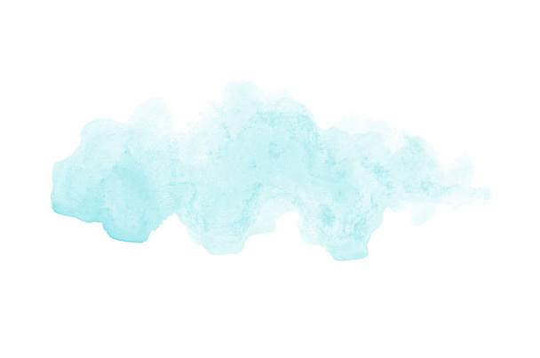 Obraz pozadí abstraktní akvarel s tekutým koláčem z akarelle barvy, izolované na bílém. Světle modré tóny - Fotografie, Obrázek