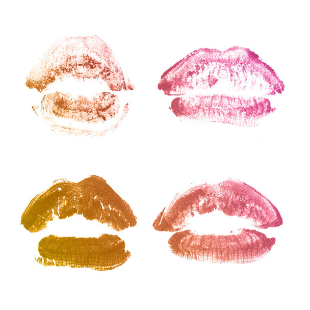 Naisten huulet huulipuna suudella tulostaa asetettu Ystävänpäivä eristetty o
 - Valokuva, kuva