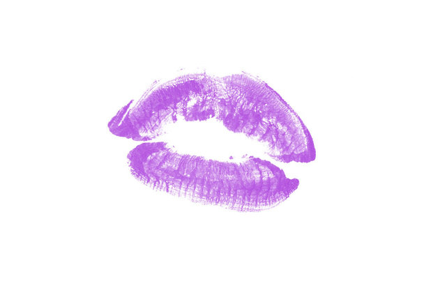 Lippenstift-Kussmund auf weißem Hintergrund. schöne Lippen isoliert. - Foto, Bild