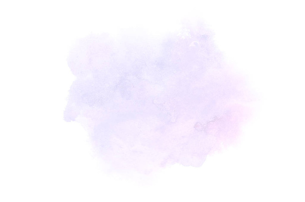 Abstract watercolor background image with a liquid splatter of aquarelle paint, isolated on white. Purple tones - Photo, Image