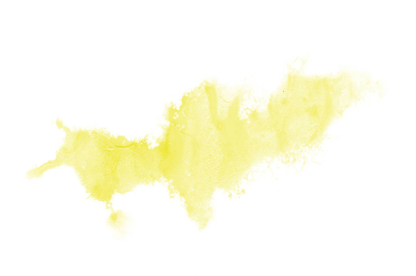 Absztrakt akvarell háttérkép egy folyékony fröccs a Aquarelle festék, elszigetelt fehér. Sárga tónusú - Fotó, kép
