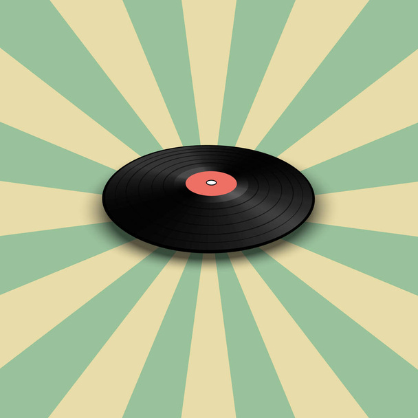 Poster of vinyl player record. Music label logo. - Photo, Image