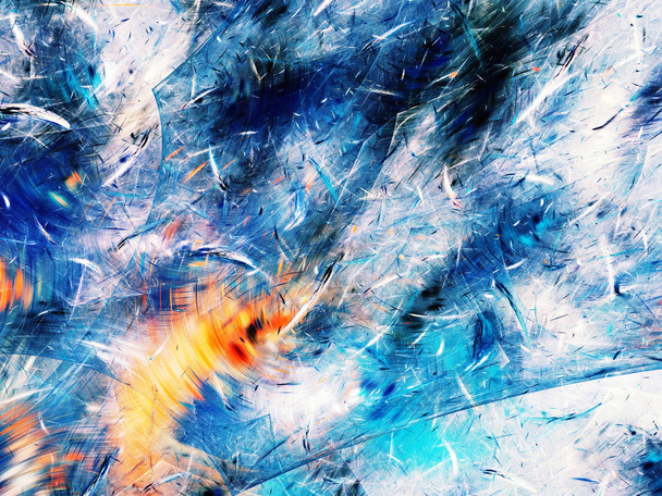 blue abstract fractal background 3d rendering illustration - Фото, зображення