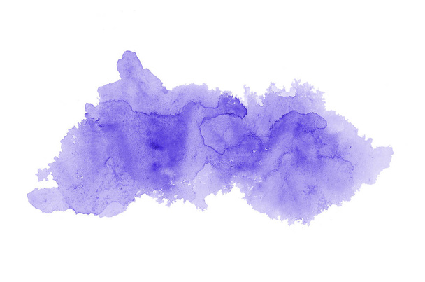 Beyaz üzerine izole edilmiş, sıvı bir kova boyası ile soyut suluboya arka plan görüntüsü. Menekşe tonları - Fotoğraf, Görsel