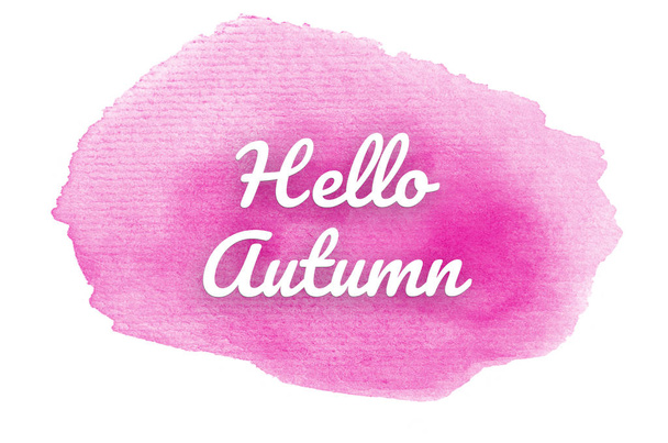 Abstract watercolor background image with a liquid splatter of aquarelle paint. Pink tones. Hello autumn - Foto, imagen