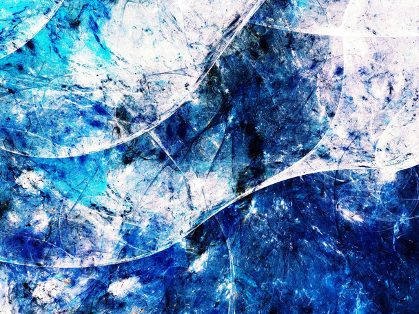 blue abstract fractal background 3d rendering illustration - Photo, Image