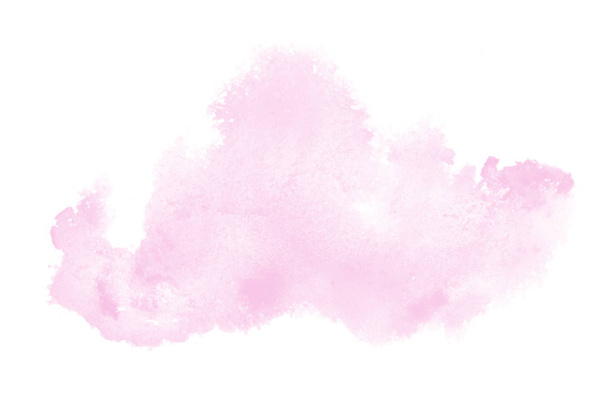 Imagem de fundo aquarela abstrata com um respingo líquido de tinta aquarelle, isolado em branco. Tons rosa
 - Foto, Imagem